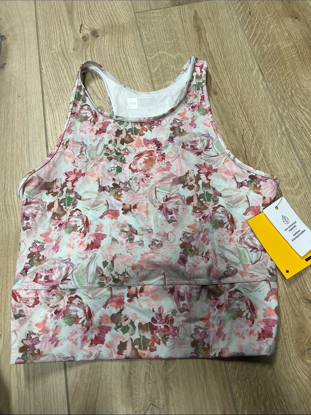 Lole Floral Racerback Tank Top - Pink, Green, Brown